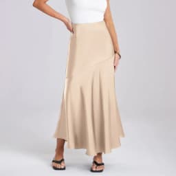 Summer Elastic High Waist Solid Color Elegant Satin Long Skirt For Women 2024 Fashion Bodycon Office Lady Skirts