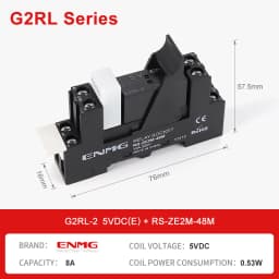 ENMG DIN-Rail 2NO2NC G2RL-1-E Thin Relay 16A Small Electromagnetic G2RL-2 DC 24Vdc Input State LED Indicator Transient Unipolar