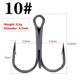 20 Pcs/Lot Overturned Treble Hook High Carbon Steel Black Fishing Hook 2/4/6/8/10/12# for Lure Triple Hooks Pesca Fishing Tackle