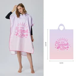 Adult Surf Poncho with Hood, Microfiber Quick-Drying Beach Towel, Fashion Changing Clothes, Swimming Diving Bathrobe for Women