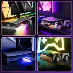 Tuodes Horizontal Cooling Stand With Controller Charger RGB Light Adjustable Fans Fast Charging Station For PS5 Pro/PS5 Slim