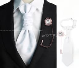 Newest Men's Soild Color Tie Brooch Set Red Ajustable NeckTie Luxury Gemstone Brooch Classic Suit Tuxedo Groom Wedding Accessory
