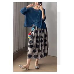 Pleated Black Polka Dot Half Skirt Women's Simple Casual Loose Fashion Versatile Commuter Clothing Korean Wearing