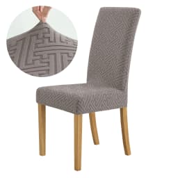 Elastic Jacquard Chair Cover For Dining Room Thick Dustproof Chair Cover Slipcover For Dining Kitchen Hotel Wedding Banquet