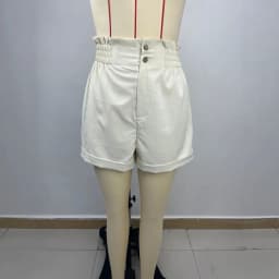 Women's Solid Color Elastic Waist Straight Leg Capri Shorts with Button Zipper Pockets for Travel Camping Streetwear Everyday