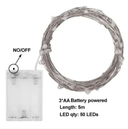 2/5/10M LED Copper Wire Light String Fairy Garland Battery Powered Garden Bedroom Party Wedding Christmas New Year Ornament