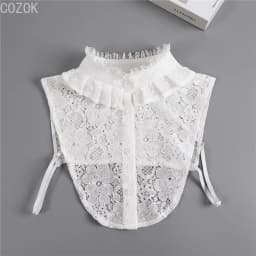 Female Lace Detachable Collar Vintage Solid Fake Collar Lapel Blouse Top Adjustable Women Clothes Ladies False Collar