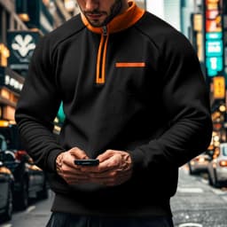 Men-Fleece-Lined-Half-Zip-Sweatshirt-Stand-Collar-Color-Block-Pocket-Pullover-Autumn-Winter-Loose-Casual-Warm-Long-Sleeve-Tops