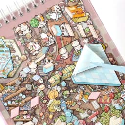 1Style 40Pcs/book Cartoon cute 3D three-dimensional scene sticker book Students' stickers handbook stickers to develop hands-on