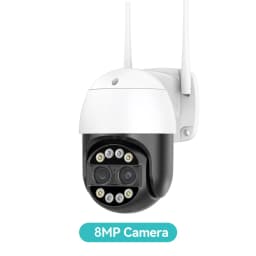 8MP PTZ WIFI Camera Dual-Lens 8XDigital Zoom Waterproof Outdoor Two-Way Audio Surveillance Wireless IP Camera ICSEE ONVIF