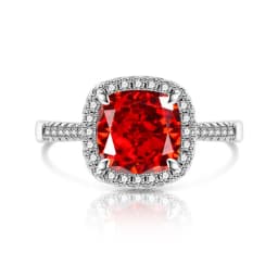925 Sterling Silver Stylish and Simple Ice Flower Cut Princess Square Bag Zircon Ring Birthday Party Anniversary Gift