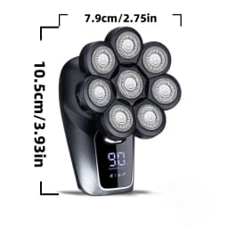 6-In-1 Electric Head Shaver for Bald Men 7 Blades Floating Razor Hair Trimmer USB Recharge LED Display Beard Shavers Waterproof
