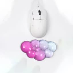 Ergonomic Cloud Silicone Gel Keyboard and Mouse Wrist Rest Set Clear Wrist Rest for Keyboard 60%/68%/75%