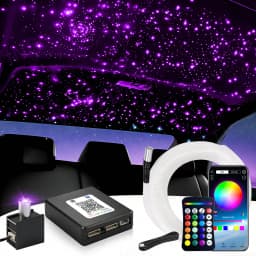 14W Split Starlight Headliner Kit, Fiber Optic RGBW Star Lights for Car Roof Ceiling with 1/2/4 Light Heads, APP/Remote Control, Static 10 Colors