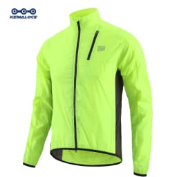 KEMALOCE Cycling Jacket Windproof Men 2026 Ultralight Long Sleeve Bike Jersey Black&Yellow Lightweight MTB Sports Windbreaker