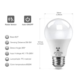 220V 110V E27 LED Motion Sensor Bulb Night Light LED Lamp Auto ON/OFF Radar Body Sensor Light For Stairs Garage Security Lights