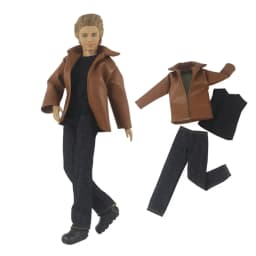 1 Set Doll Clothes Leather coat Outfit for 12 inch Ken Doll Many Style for Choice A02