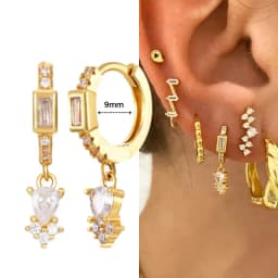 925 Sterling Silver Ear Needle Crystal Zircon Tassel Pendant Hoop Earrings Retro Small Fragrance Style High Jewelry Women Gifts
