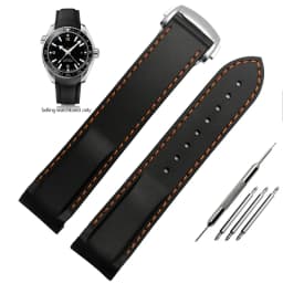 20mm 22mm Curved End Rubber Watchband For Hamilton Kaki Frogman H777050 H778050 Strap Diving Silicone Watch Band Bracelet