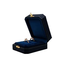 Customizable LOGO Vintage Octagonal Gold Text Storage Box Ring Earnail Bracelet Jewelry Packaging Case Collection Storage Box