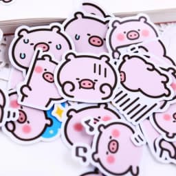 40pcs Pig Expression Hand Account Sticker Decoration Pattern Cute Cartoon Japanese Mobile Phone Case Ipad Notebook Material