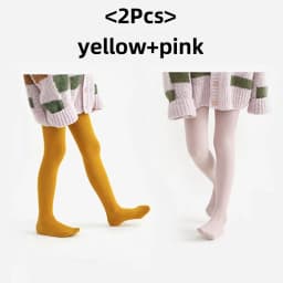 2Pcs/set 0-9 Years Children Cotton Leggings Spring Autumn Baby Girls Basic Simple Dance Pantyhose Infant Toddler Knitted Tights