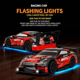 2.4G Remote Control Racing Car 1:24 Scale 4WD High Speed Drift RC Car 20KM/H Replaceable Tires Electric Hobby Toy for Boys Gifts