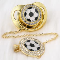 Newborn Pacifiers Bling Gold Pacifier Clip Football Sell Baby Pacifier Baby Drill Appease Play Mouth Spot Su Chupetes De Lujo