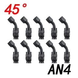 10x Universal Straight 0 45 90 180 Degree AN3 AN4 AN6 AN8 AN10 AN12 Hose End Fitting Hose Adapter For Swivel PTFE Oil Fuel Line