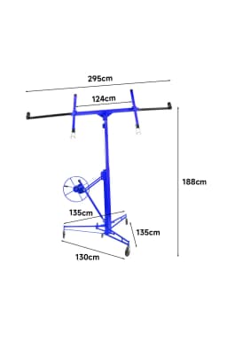 【Breeins】16FT Rolling Drywall Lifter Panel Hoist Jack Tool Heavy Tools