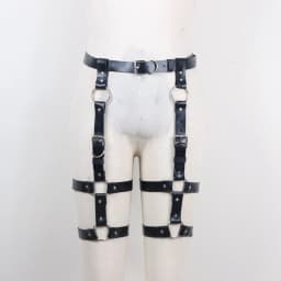 Black Leather Thigh Leg Belt Punk Harness Body Chain Cage Women for Men
