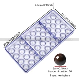 3D Polycarbonate Chocolate Molds Sphere Diamond Chocolate Bonbons Candy Bar Professional Confectionery Baking Pastry Tools