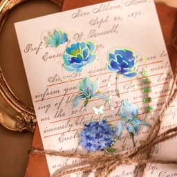 3 Sheets/pack PVC Stickers Flowers Courtyard Lily Leaf Fern Lovely Colorful Gilding DIY Hand Book Sticker for Girls Kawaii Gift