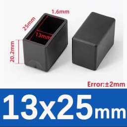Black Square Silicone Chair Leg Caps PVC Soft Rubber Pipe Sleeve Tube Cap Non-slip Table Foot Dust Cover 10x10mm-45x75mm