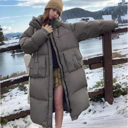 Thickened Mid-Length down Jacket Women's Winter Knee-Length Warm Outerwear Anti-Season High-End Feeling Cotton Coat