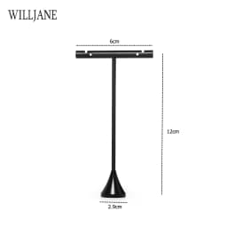 Black Metal Earrings T-Bar Stand Necklace Chains Ring Jewelry Hanging Holder Organizer Watch Counter Display Stand for Selling