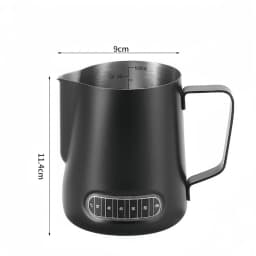 Coffee Milk Frother Jug Temperature Sensing Patch Stainless Steel Accurate Scale Volume Control Advanced Professional CoffeeTool