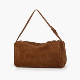Donna-in Genuine Mini Suede Handbag Real Leather Square Pen Container Bag for Women