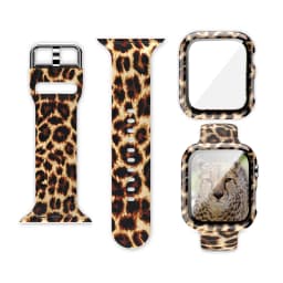 Glass+Cover+Strap for Apple Watch Case 44mm 40mm 41mm 45mm 42mm 38mm sport Silicone bracelet iwatch series 9 8 7 6 5 4 3 SE Band