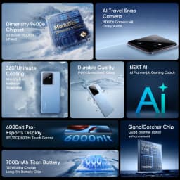 EU Version realme GT 7 5G AI Smartphone MTK Dimensity 9400e 6000nits Pro-Esports Display 7000 mAh Battery 120W Ultra Charge