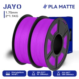 JAYO 2 Rolls 3D PLA Matte Printer Filament 1.75mm Neatly Wound PLA Filament with Matte Finish Print with 99% FDM 3D Printer