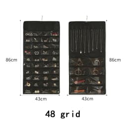 Large Earrings Organizer 80 Pockets Display Holder Hanging Necklace Ring Bracelet Wall Jewelry Storage Bag Collections Showcase
