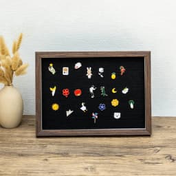 Hollow Shadow Box Frame for Badges Medals Brooches Keepsakes Wall Mountable Display Case with Storage Stylish