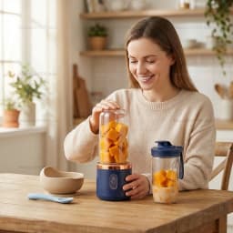 2 Cup Electric Fruit Juicer Blender Juice Mixer Wireless Portable Household USB Charging 6 Blade With Cup Portable Juice Juicer