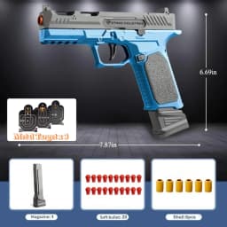 SIG17 Shell Ejecting Soft Bullet Gun, Mechanical Toy Empty Hanging Pistol Outdoor Shooting Game Educational Model Toy for Adult