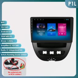Snapdragon 8Core Android 14 Car Radio For Peugeot 107 Toyota Aygo Citroen C1 2005 - 2014 wireless CarPlay Android Auto 4G BT5.4
