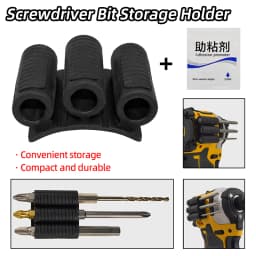 Magnetic Bit Holder 3/4 Holes Screwdriver Bit Holder Drill Bit Stand Storage Case with 3M Adhesive Tape Power Tools Accessories