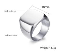 Vnox Retro Initials Signet Ring for Men 18mm Bulky Heavy Stamp Male Band Stainless Steel Letters Custom Jewelry Gift for Him