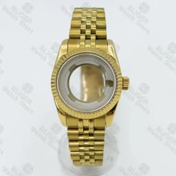BLIGER 31mm NH05 NH06 Watch Case Fluted Curved Silver Gold Rose Gold Jubilee For Ladies Watch Date Sapphire Glass Waterproof