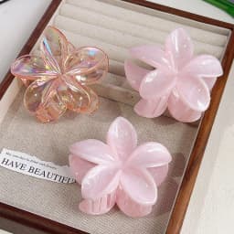 Elegant Flower Hair Clip Crab 8cm Large Plastic Hair Claw Clips For Women Hairclip Cute Beach Hair Accessories Hawaiian Barrette
